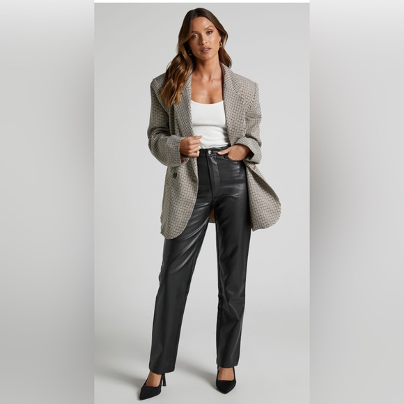 Showpo. black faux leather pants NWT SIZE 2 - Picture 8 of 9